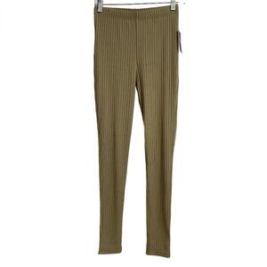 NWT Forever 21 High Rise Ribbed Leggings Women's Size S Sage Athleisure